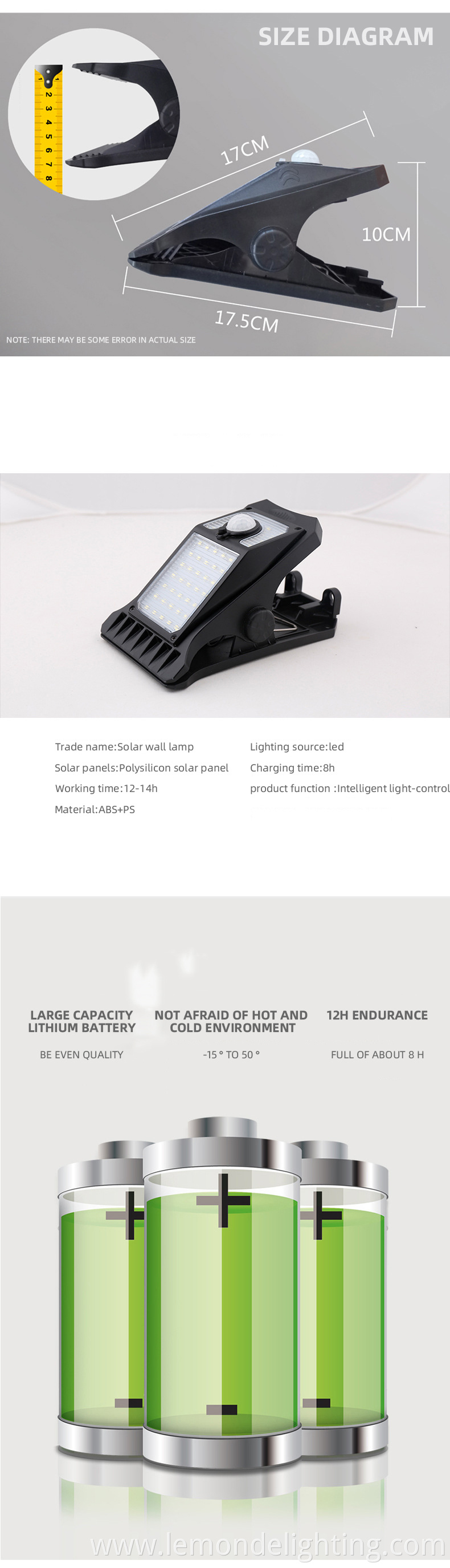 Wireless Solar PIR Motion Sensor Light